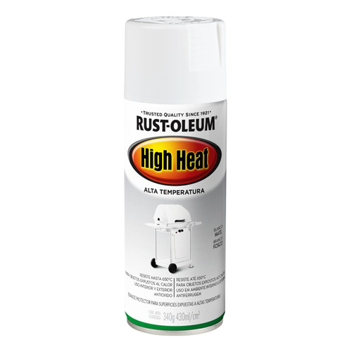 Aerosol Pintura High Heat Alta Temperatura Rust Oleum 430ml Color Blanco Mate