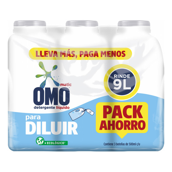 Omo Pack X3 Detergente Para Diluir 500ml
