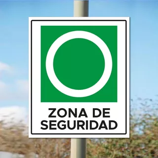 Señalética Zona De Seguridad 60x50cm Metálico