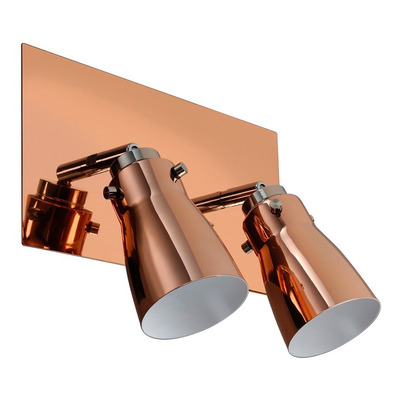 Aplique Pared 2 Luces Cobre Vintage Con Led Deco Moderno