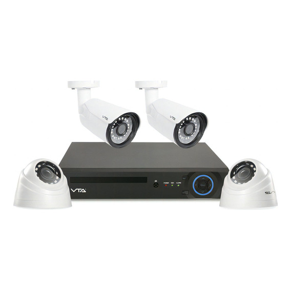 Kit Dvr Vta 4 Cámaras 1tb Color Blanco