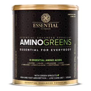 Suplemento Em Pó Essential Nutrition Amino Greens Aminoácidos Sabor Suco Verde E Limão Em Lata De 240ml