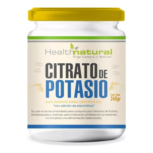 Citrato De Potasio Premium En Polvo 240g Sabor Sin Sabor