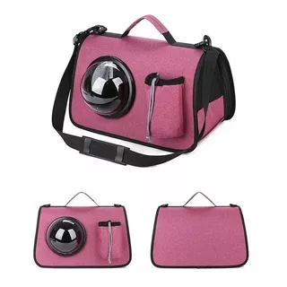 Bolso Transportador Mascotas Gato Perro C/visor Tela Premium