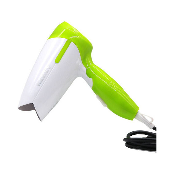 Secador De Pelo Plegable, Kemei 1200w, En Caja Color Blanco Y Verde