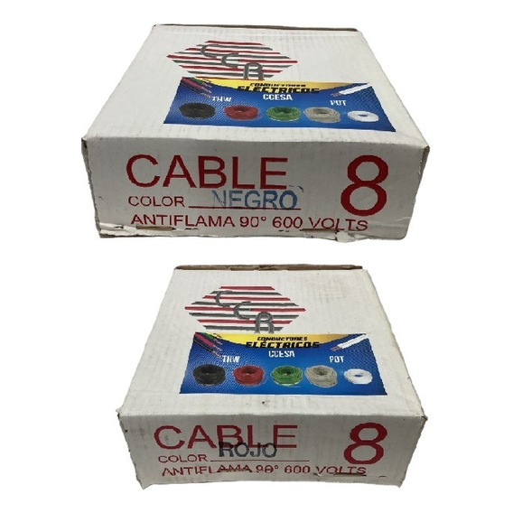 Cable Thw Cal. 8 (2) Rollos De 90 Mts Cobre  100%