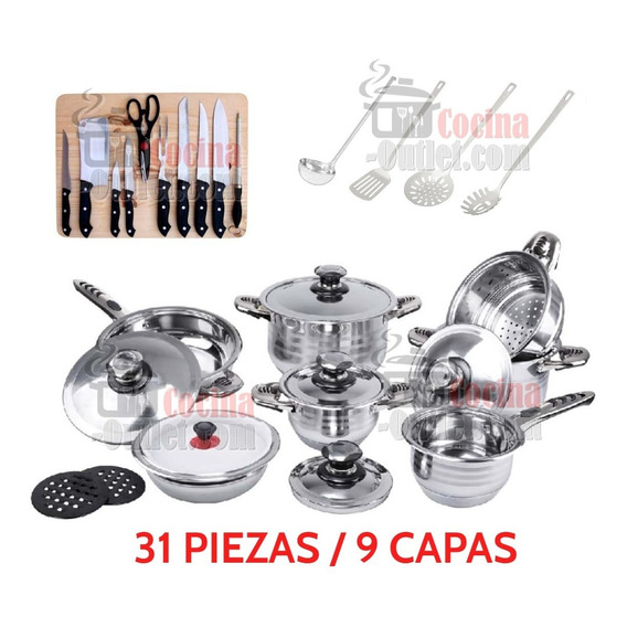 Combo Batería De Cocina Swiss Cuissine Acero Inoxidable 31 P