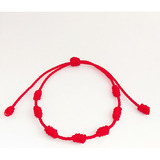 Pulsera Roja 7 Nudos, Amuleto De Protección Y Suerte