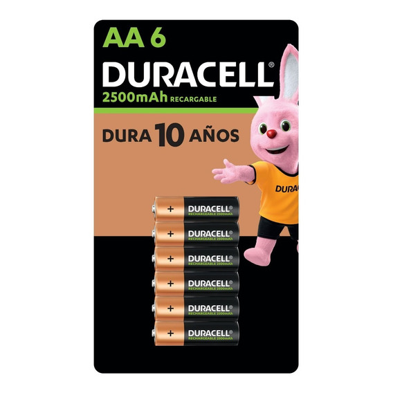 Duracell Recargable 6 Pilas Aa De 2500 Mah 1.2v