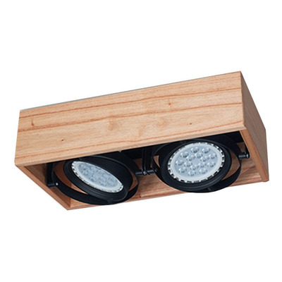 Plafon Cardanico 2 Luces Madera Paraiso Negro Ar111 Cx