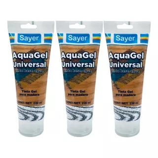3 Tintas Base Agua Aquagel Sayer 250 Ml Colores 3 Pzas Gel