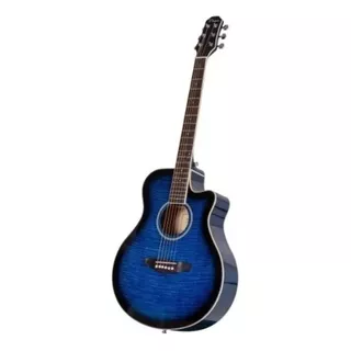 Guitarra Acústica Parquer Custom Gac109mc Para Diestros Azul Laca