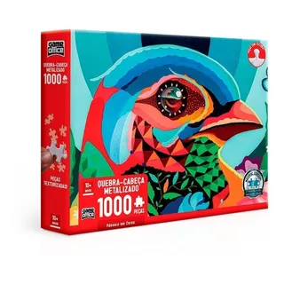 Quebra Cabeça Puzzle Pássaro Metalizado 1000pç Game Office