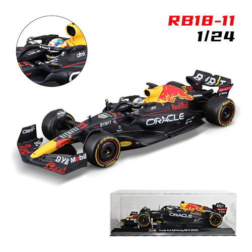 Burago 1:24 Red Bull F1 Racing Rb18 #11 Car Checo Pérez 2022 Color Negro
