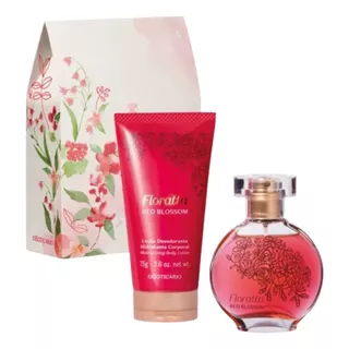 O Boticário Kit Mães Floratta Red Blossom: Mini Colônia 30ml + Loção Desodorante Hidratante Corporal 75g (2 Itens + Caixa De Presente Lacrada)