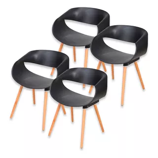 4 Cadeira Onda Jantar Design Moderno Confortavel Resistente 