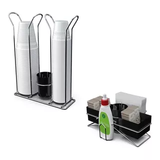 Kit Café Com Suporte Para Sache E Porta Copos 80/200ml