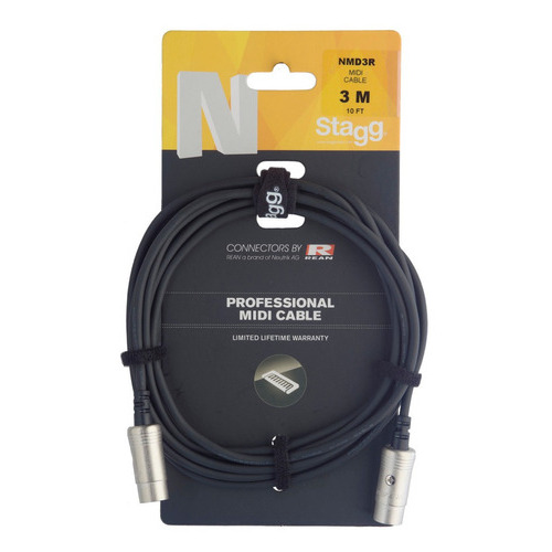 Stagg Cable Midi 3 Metros Nmd3r Profesional