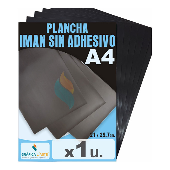Plancha Iman Sin Adhesivo A4  X 1 Hoja 0.35mm Flexible