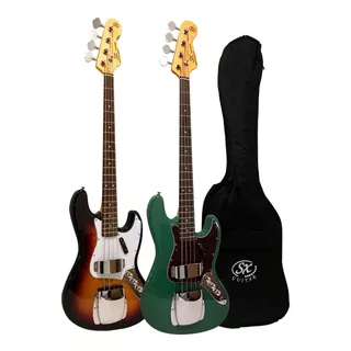 Bajo Eléctrico Sx Jazz Bass Con Chapon  Fjb-62/c  Funda