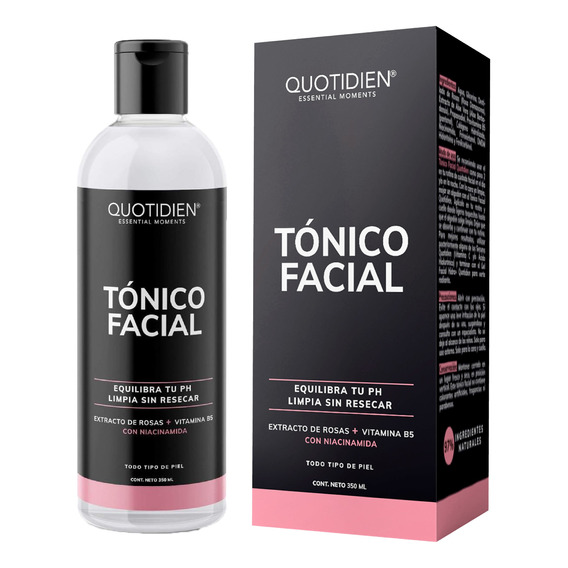 Tónico Facial Quotidien  Con Agua De Rosas + Vitamina B5 + Niacinamida - Todo Tipo De Piel - Toner Piel Grasa -350ml