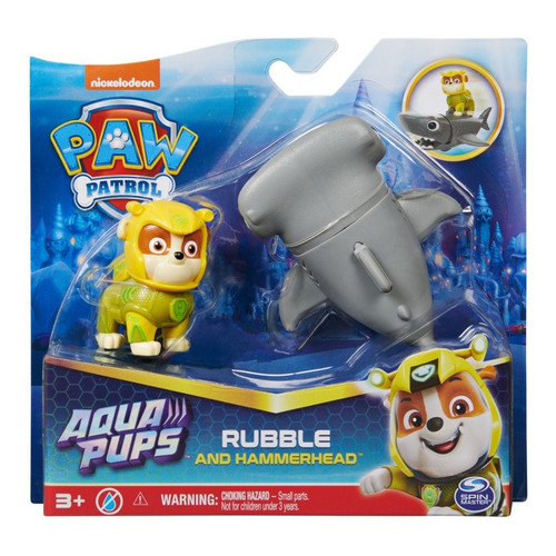 Paw Patrol, Figuras De Acción De Rubble Y Tiburón Martillo