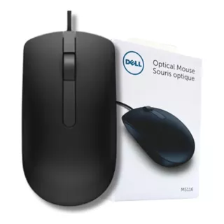 Mouse Óptico Dell, 1000 Dpi, Usb, Preto - Ms116