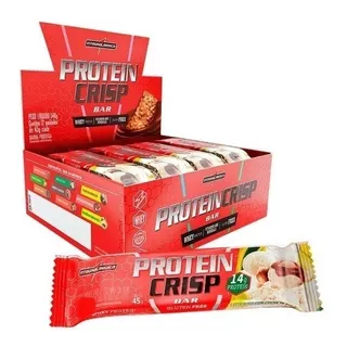 Suplemento Em  Barra Integralmédica  Protein Crisp Bar Proteínas Sabor  Leite Niño Com Creme De Avelã Em Caixa De 540g 12 Un