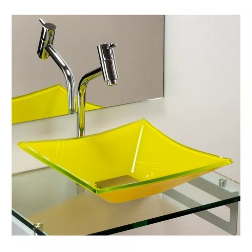 Lavabo de baño Bergan Sulle Sulle Quadrado amarillo 34cm x 34cm |  MercadoLibre