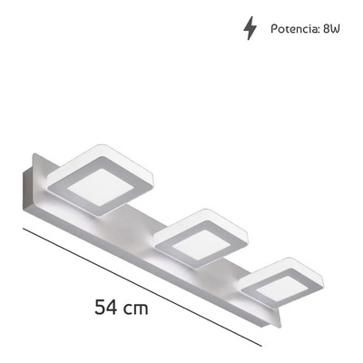 Aplique Pared 3 Luces Led Blanco Deco Moderno Tz