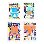 Stickers Autoadhesivos Didactico X4 Robots Souvenirs