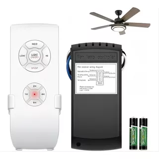 Control Para Ventilador De Techo, Kit Universal 3 Vel + Luz