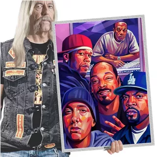 Quadro Decoração Rap Black E Hip Hop Eminem Marshall Tam A2 