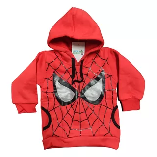Buzo Bebe Varon Nene Capucha Spiderman Spider Frisa Premium