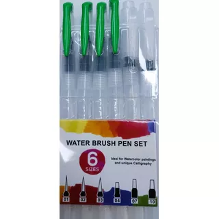 Lapiz Pincel Recargable Agua Acuarela Lettering 6 Pcs