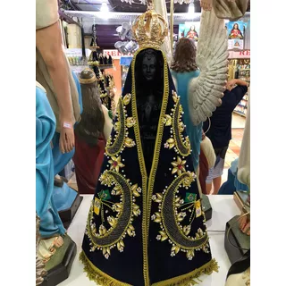 Nossa Senhora Aparecida 70cm - Resina Manto E Coroa Folheada