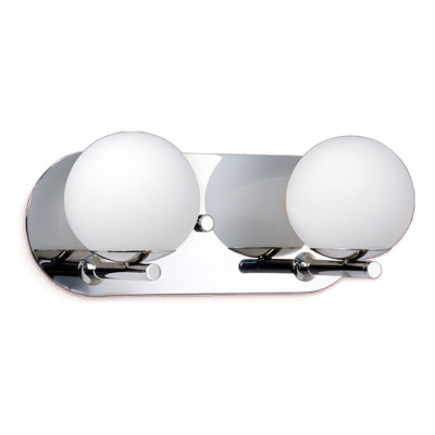 Plafon Aplique Pared Relleu 2 Luces G9 Esferas Living Acero Cromo