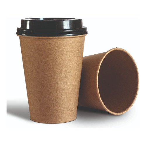 Vaso Descartable Polipapel Kraft Con Tapa 8oz 200 Unidades