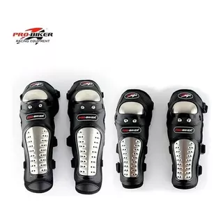 Rodilleras + Coderas Protectoras Moto Deportes Metalizadas