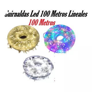 Guirnalda Led 100 Metros Lineales Navidad Calido Multi Frio