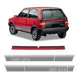 Faixa Fiat Uno 1.5 R 1989 Adesivo Lateral/traseiro Vermelho