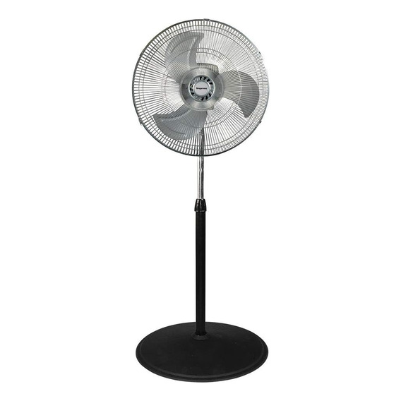 Ventilador de pie Impress IM-782 negro con 3 aspas color  plateado, 18" de diámetro