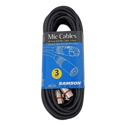 Pack X 3 Cables Canon Canon Samson 6 Metros Para Microfono