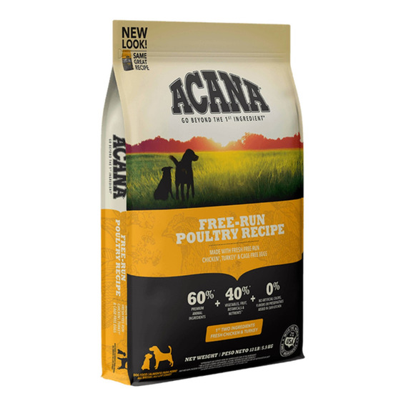 Alimento Acana Free-Run Poultry Formula para perro todas las edades de raza mediana sabor mix en bolsa de 11kg