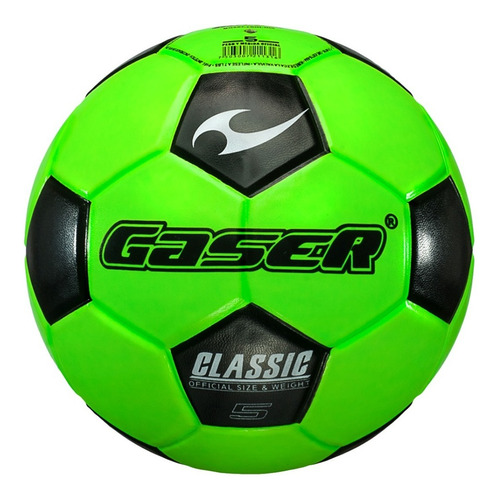 Pack 2 Pzs Balón Futbol Classic Fosforescente 3, 4, 5 Gaser Color Verde con Negro / Amarillo con Negro / Naranja con Negro