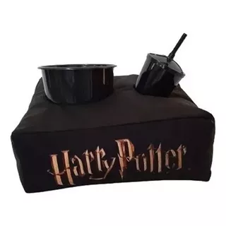 Almofada De Pipoca Com Balde E Copo Harry Potter Cinema Ação Cor Preto