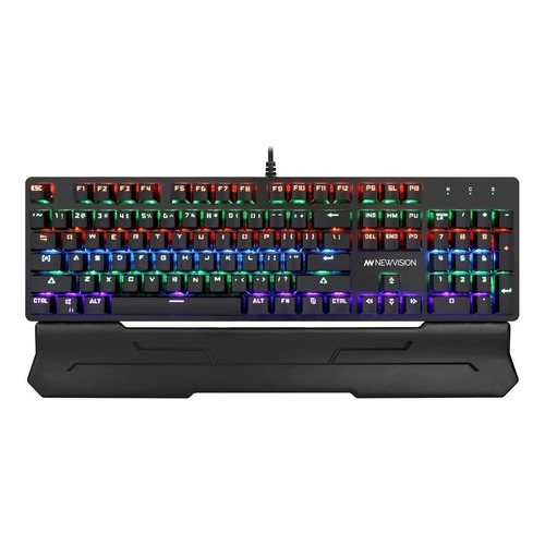 Teclado gamer Newvision NW-800 QWERTY español color negro con luz RGB