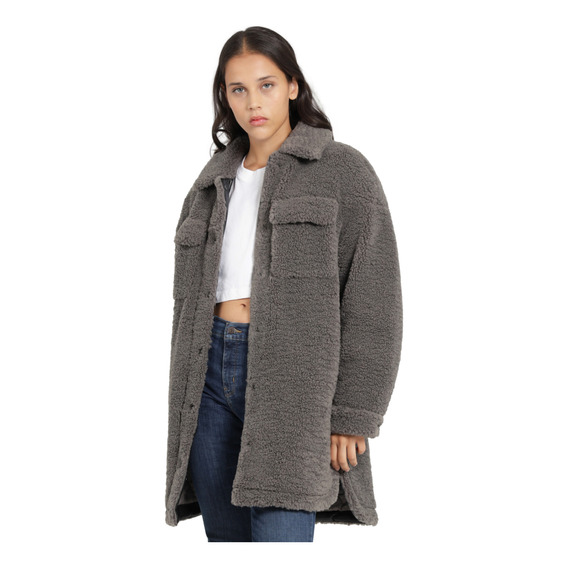 Chaqueta Mujer Con Sherpa Gris Levis 59544-0267