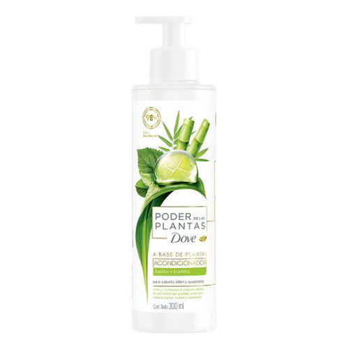 Acondicionador Dove Real Poder Plantas Fuerza Bambu X 300 Ml