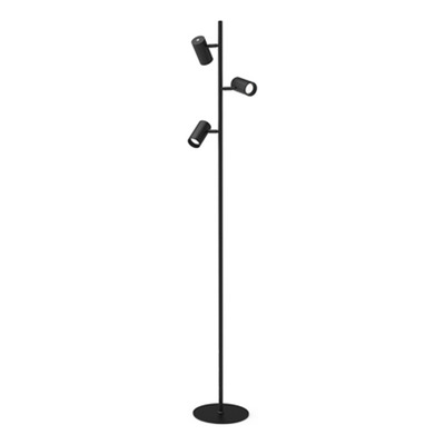 Lampara Velador De Pie Led Apply 24w 3 Apliques Negro Tbcin